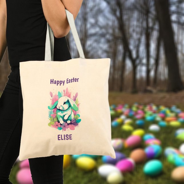 Bolsa Tote Watercolor Bunny Adventure Easter Ount Bag (Criador carregado)