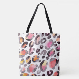 Bolsa Tote Watercolor Cheetah Pattern