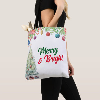 Bolsa Tote Watercolor Christmas Holiday
