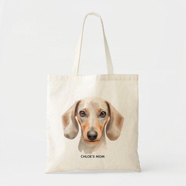 Bolsa Tote Watercolor Dachshund Dog Lover Tote Bag – Artistic (Frente)