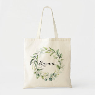 Bolsa Tote Watercolor Eucalyptus Greenery Bridesmaid