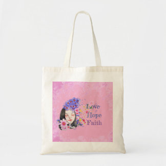 Bolsa Tote watercolor faith hope love tote bag