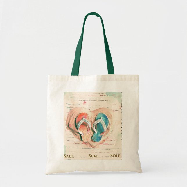 Bolsa Tote Watercolor Flip Flop Beach Tote Bag (Frente)