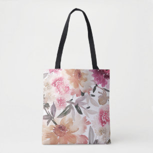 Bolsa Tote Watercolor floral backgroundpattern,flower,art,flo