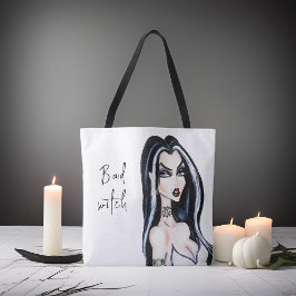Bolsa Tote Watercolor Gothic Bad Witeen Halloween