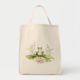 Bolsa Tote Watercolor Green Frog 