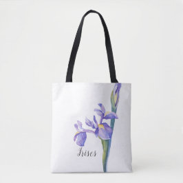 Bolsa Tote Watercolor Irises Floral