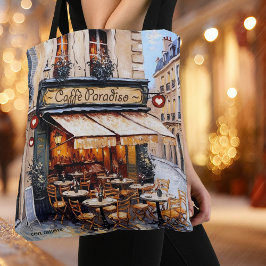 Bolsa Tote Watercolor Italian Café Coffee Lover 