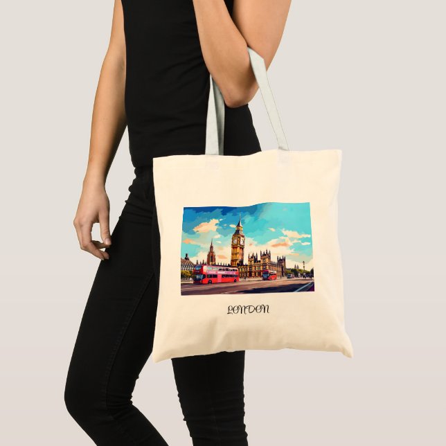 Bolsa Tote Watercolor London (Frente (produto))