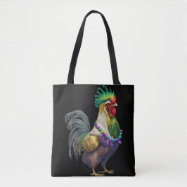 BOLSA TOTE WATERCOLOR MARDI GRAS CHICKEN