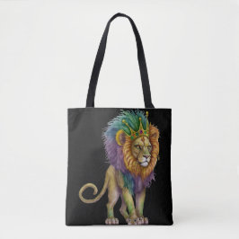 BOLSA TOTE WATERCOLOR MARDI GRAS LION