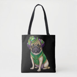 BOLSA TOTE WATERCOLOR MARDI GRAS PUG