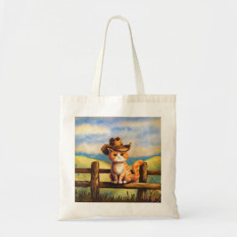 Bolsa Tote Watercolor painted Cat Dad
