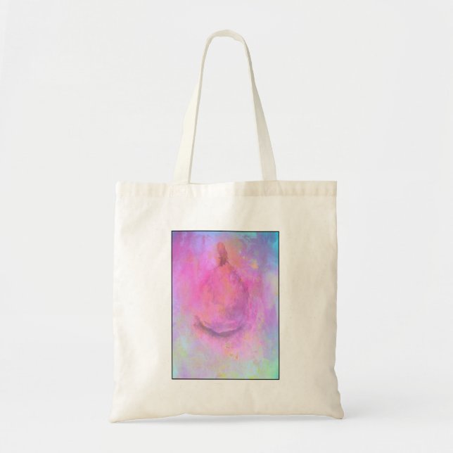 Bolsa Tote Watercolor Pear In Pink Still Life Abstract (Frente)