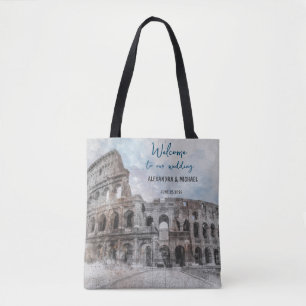 Bolsa Tote Watercolor Roma, Itália
