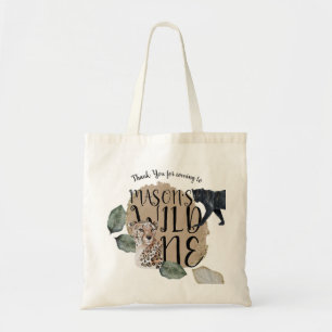 Bolsa Tote Watercolor Safari Wild One Animal Festa de anivers