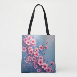 Bolsa Tote Watercolor Sakura Blossom Toe Bag