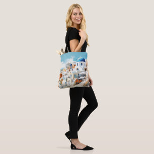 Bolsa Tote Watercolor Santorini
