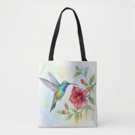 Bolsa Tote Watercolor Small Hummingbird