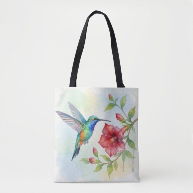 Bolsa Tote Watercolor Small Hummingbird (Frente)