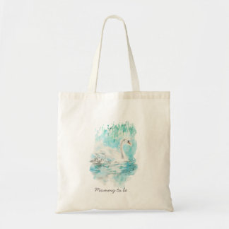 Bolsa Tote Watercolor Swan Mother and Baby Mommy to be