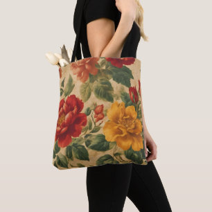 Bolsa Tote Watercolor Vintage Floral Trendage Collection