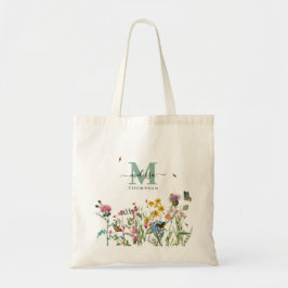 Bolsa Tote Watercolor Wildflower Insetos Floral Primavera Gar