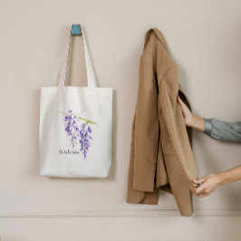 Bolsa Tote Watercolor Wisteria Botanical