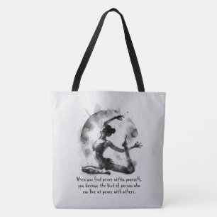Bolsa Tote Watercolor Yoga Reiki - Pose Rei Pigeon De Uma Per