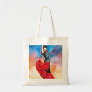 Bolsa Tote Watercolour do DANÇARINO do FLAMENCO