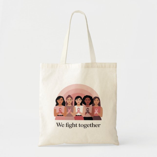 Bolsa Tote We Fight Together Breast Cancer Awareness Design (Frente)