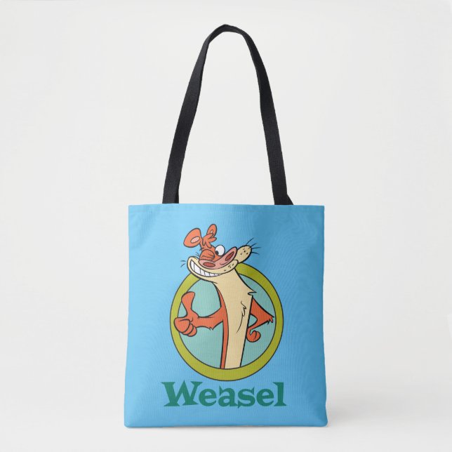 Bolsa Tote Weasel Thumbs Up Character Graphic (Frente)
