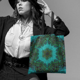 Bolsa Tote Weave Mandala Blue e Green