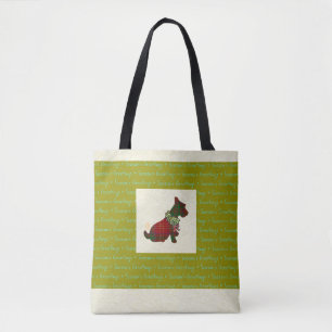 Bolsa Tote Wee Scottie Dog Season's Saudações All-Over-Impres