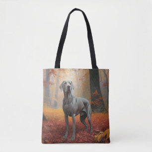 Bolsa Tote Weimaraner das Folhas de outono cai inspirado