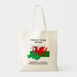 Bolsa Tote Welsh Flag of Wales PROUD TO BE WELSH