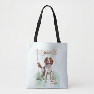Bolsa Tote Welsh Springer Spaniel Aquarela Cachorro Personali