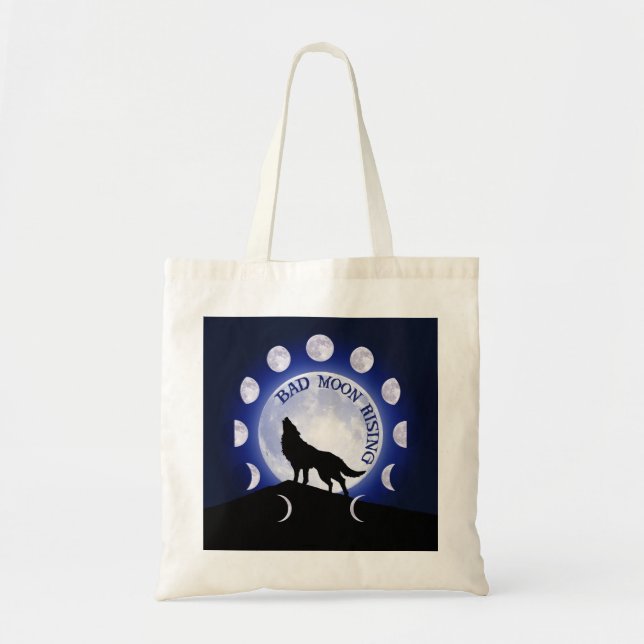 Bolsa Tote Werewolf Full Moon, Saco de Fase da Lua (Frente)