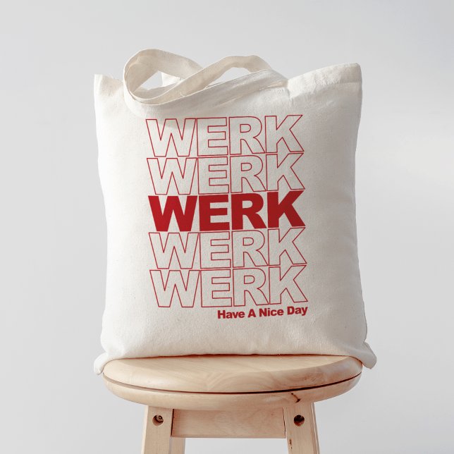 Bolsa Tote Werk Red Typografia (Criador carregado)