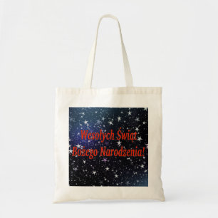 Bolsa Tote Wesołych Świąt…! Feliz Natal no polonês rf