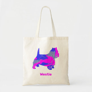 Bolsa Tote West Highland Westit Cute Dog Silhouette Pink Blue