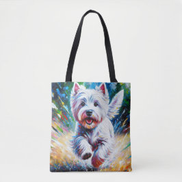 Bolsa Tote West Highland White Terrier "Westie" Dog Portrait