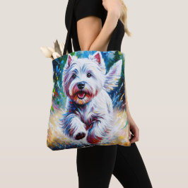 Bolsa Tote West Highland White Terrier "Westie" Dog Portrait