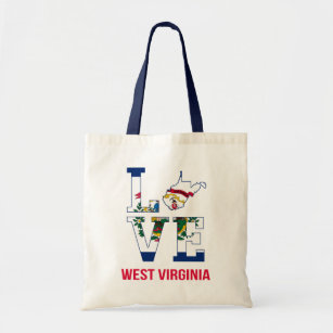 Bolsa Tote West Virginia State Love USA