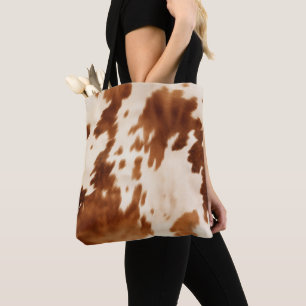 Bolsa Tote Western Brown Cream Cowhide