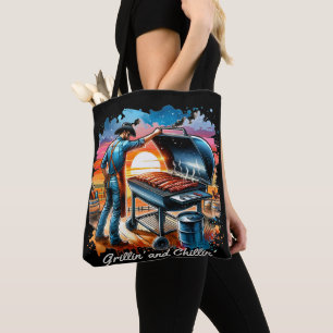 Bolsa Tote Western Cowboy Grillin' e Chillin'