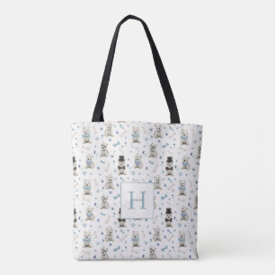 Bolsa Tote Westie Branco com Acessórios Monograma