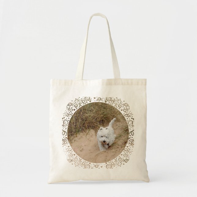 Bolsa Tote Westie nas Dunas de Areia (Frente)