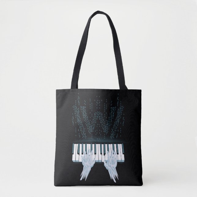 Bolsa Tote Westworld | Mãos Androidas No Piano Dos Jogadores (Frente)