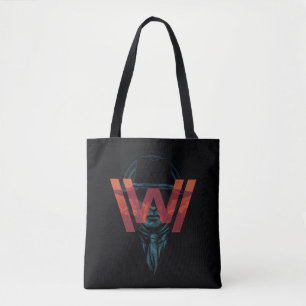 Bolsa Tote Westworld   o homem no gráfico preto do logotipo